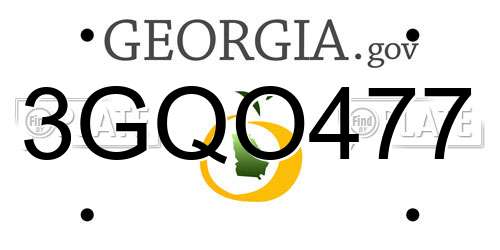 3GQO477 Georgia License Plate
