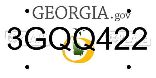 3GQQ422 Georgia License Plate