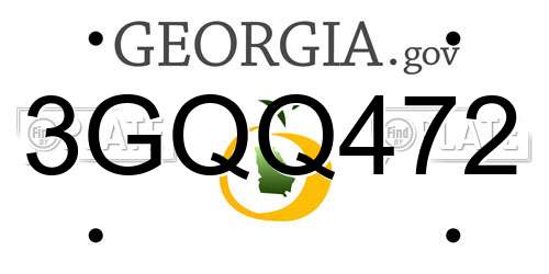 3GQQ472 Georgia License Plate