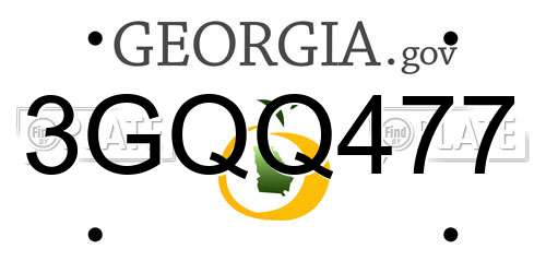 3GQQ477 Georgia License Plate