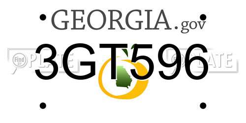 3GT596 Georgia License Plate