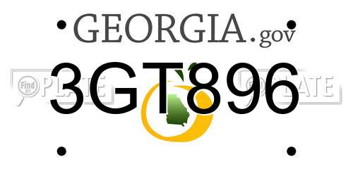 3GT896 Georgia License Plate
