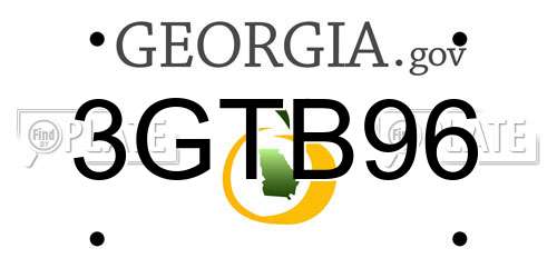 3GTB96 Georgia License Plate