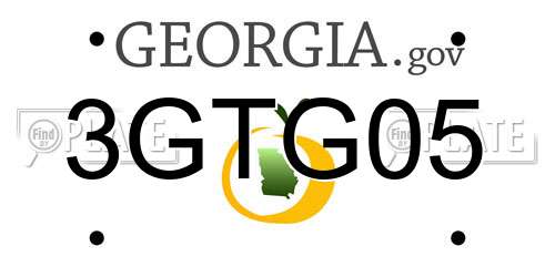 3GTG05 Georgia License Plate
