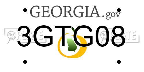 3GTG08 Georgia License Plate