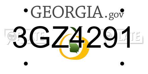 3GZ4291 Georgia License Plate