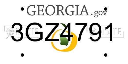 3GZ4791 Georgia License Plate