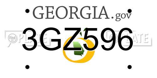 3GZ596 Georgia License Plate