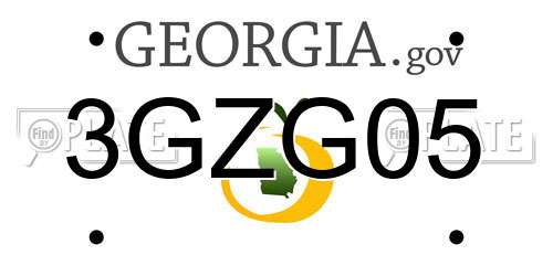 3GZG05 Georgia License Plate