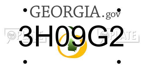 3H09G2 Georgia License Plate
