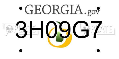 3H09G7 Georgia License Plate