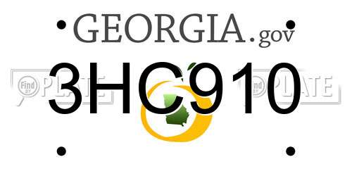 3HC910 Georgia License Plate