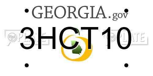 3HCT10 Georgia License Plate