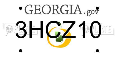 3HCZ10 Georgia License Plate