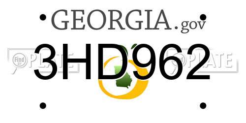 3HD962 Georgia License Plate