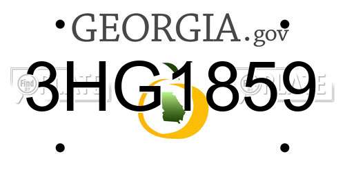 3HG1859 Georgia License Plate