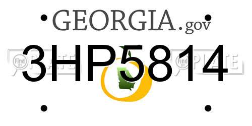 3HP5814 Georgia License Plate