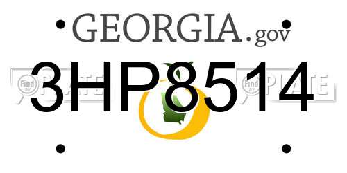 3HP8514 Georgia License Plate