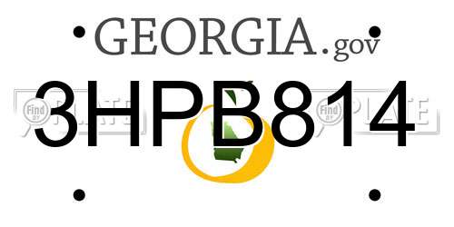 3HPB814 Georgia License Plate