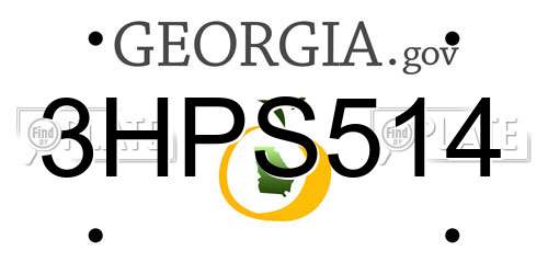 3HPS514 Georgia License Plate