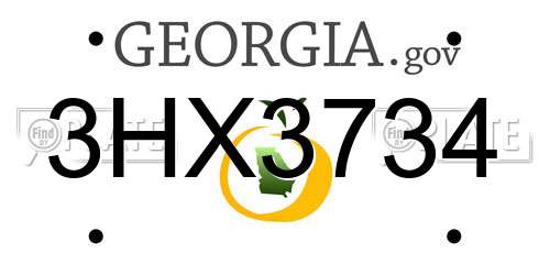 3HX3734 Georgia License Plate