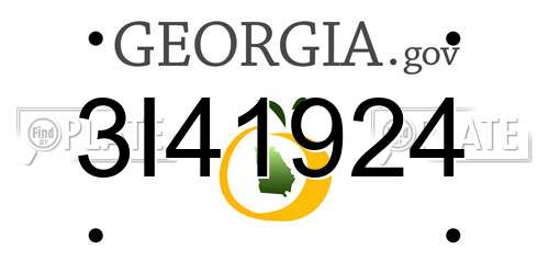 3I41924 Georgia License Plate
