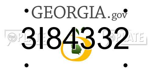 3I84332 Georgia License Plate