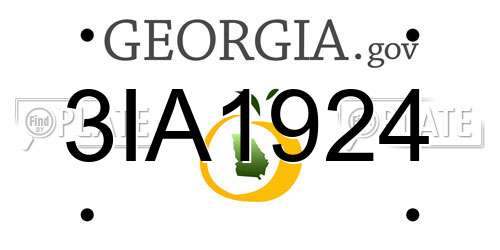 3IA1924 Georgia License Plate