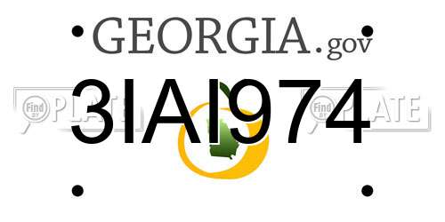 3IAI974 Georgia License Plate