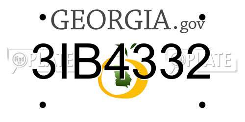 3IB4332 Georgia License Plate