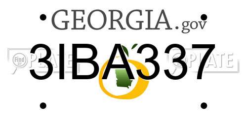 3IBA337 Georgia License Plate