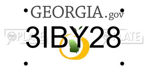3IBY28 Georgia License Plate