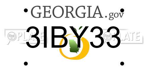 3IBY33 Georgia License Plate