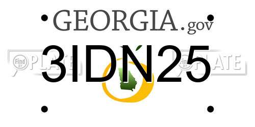 3IDN25 Georgia License Plate