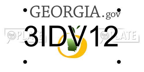 3IDV12 Georgia License Plate