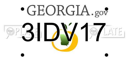 3IDV17 Georgia License Plate