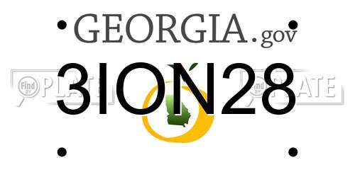 3ION28 Georgia License Plate
