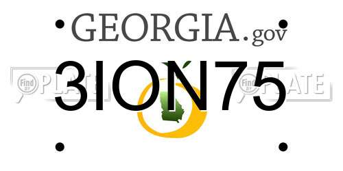 3ION75 Georgia License Plate