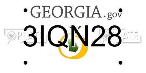 3IQN28 Georgia License Plate