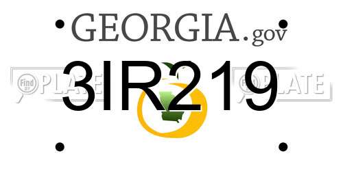 3IR219 Georgia License Plate