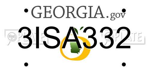 3ISA332 Georgia License Plate