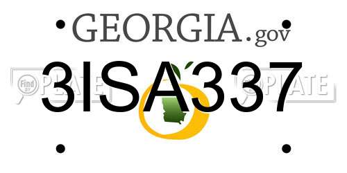 3ISA337 Georgia License Plate