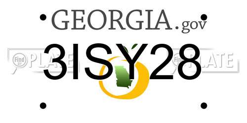 3ISY28 Georgia License Plate