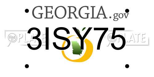 3ISY75 Georgia License Plate