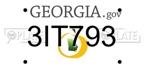 3IT793 Georgia License Plate