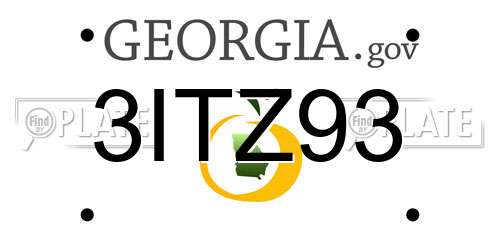3ITZ93 Georgia License Plate
