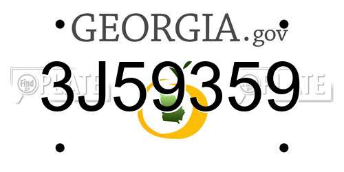 3J59359 Georgia License Plate