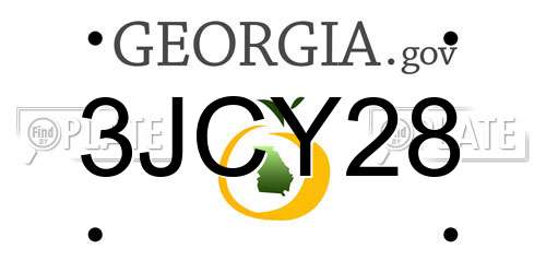 3JCY28 Georgia License Plate