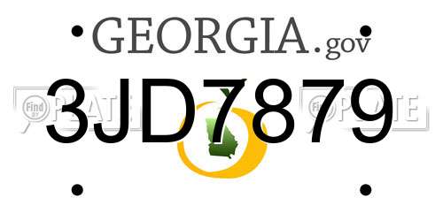 3JD7879 Georgia License Plate