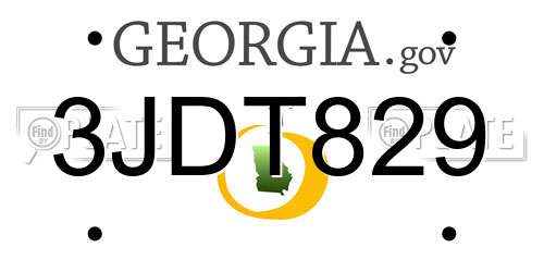 3JDT829 Georgia License Plate